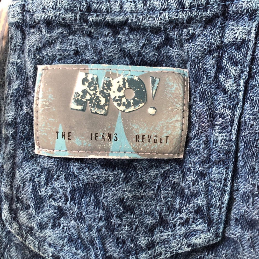 NO! The Jeans Revolt Vintage High Waist Foldover Wing Textured Denim Jeans - Picture 7 of 7